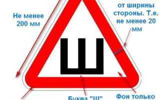 Штраф за отсутствие знака «Шипы»