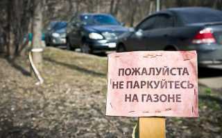 Что считается газоном при стоянке автотранспорта