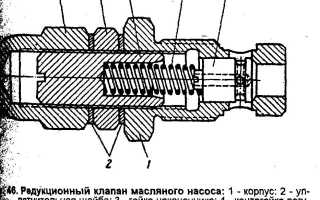 Как работает редукционный клапан маслонасоса