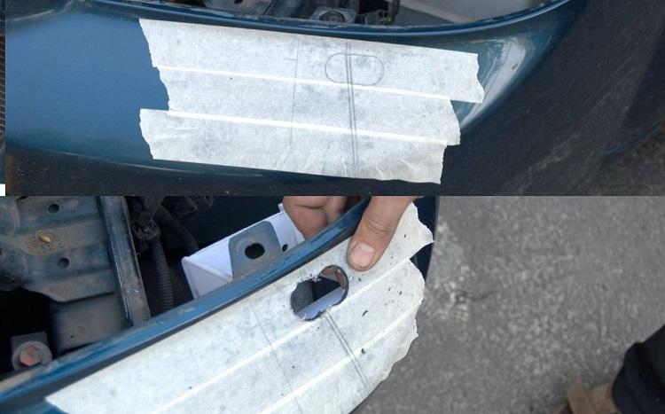 установка телескопического омывателя