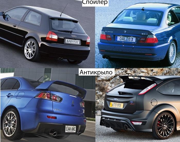 разница между спойлером и антикрылом