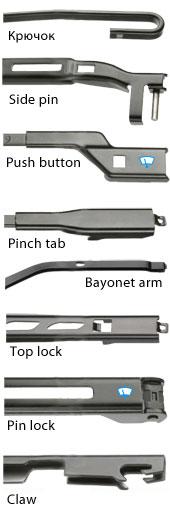 варианты крепления дворников