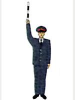 Регулировщик рука поднята вверх