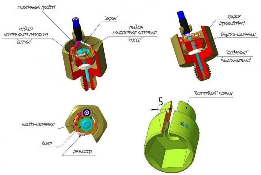 Устройство датчика детонации