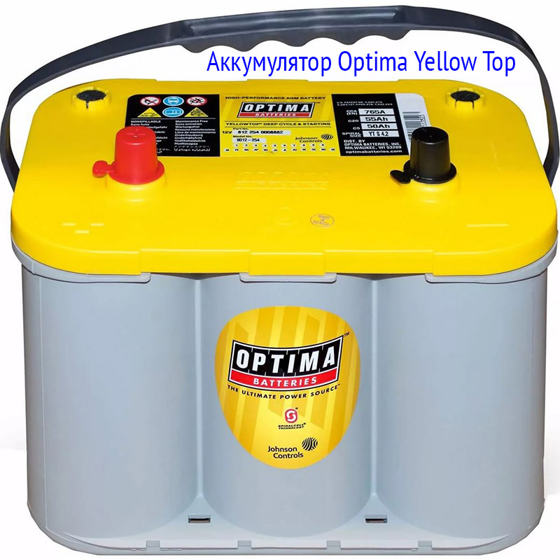 AGM батарея Optima Yellow Top 55 Ач