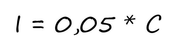 Формула расчета тока разряда аккумулятора