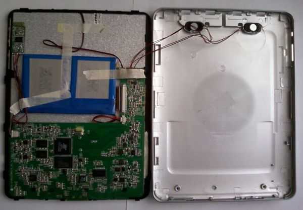 Снятие крышки планшета