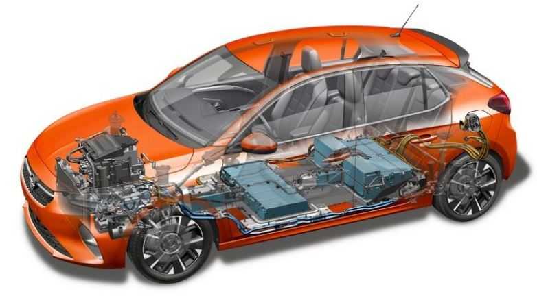 Схематичная конструкция Opel Corsa-e