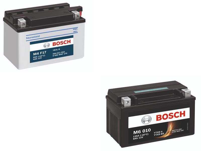 Аккумуляторные батареи для скутеров фирмы Bosch