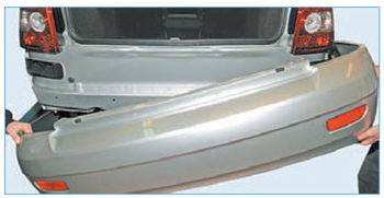 Демонтаж задней защиты Задняя защита снята