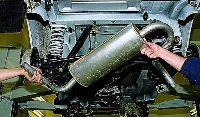 Замена глушителя Усновка глушителя