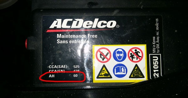 Ёмкость аккумулятора Размер емкости