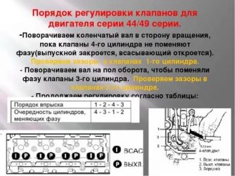 Порядок регулировки клапанов а 01
