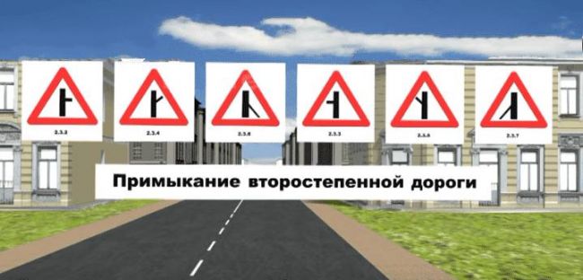 дорожные знаки 2.3.2 - 2.3.7