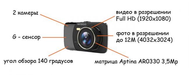 регистратор INTEGO VX-390DUAL