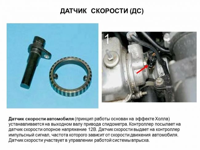 (1) устройство датчика скорости